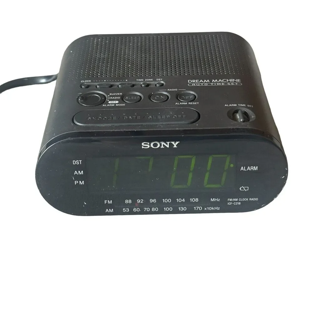 Alarm Clock Radio Sony Dream Machine CF-C218 AM FM Snooze Date Tested Working